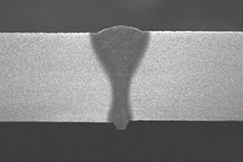 Laser hybrid welding seam: 10 mm